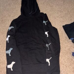 Victoria's Secret Black Hoodie with Dog Silhouettes